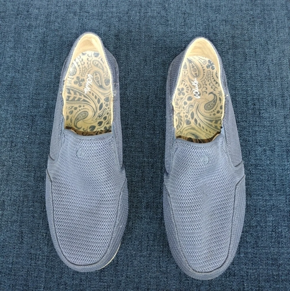 Olukai  Shoes Womens 7 Blue Waialua Mesh Comfort Slip On Loafer Mule Sneaker